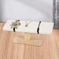 Miniatyrbild 2 av 4: 1/2 Bärbar Klockdisplayställ Smyckestorn för Sovrum Vit 20 x 6 x 8cm