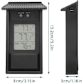 Miniatyrbild 1 av 4: Växthustermometer, Max Min Digital Väggtermometer, Vattentät utomhustermometer för Inomhus Utomhus Hem Trädgård Växthus (FMY)