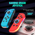 Miniatyrbilde 5 av 6: Trådløs håndkontroll kompatibel med Nintendo Switch, Oled, Lite Gamepad Joystick (l/r) Erstatning med Rgb høyre blue+red