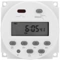 12V Mini Digital LCD Ström Veckotimer Relä Switch Digital Timer Strömkontroll med Vattentätt Skydd Vit