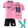 Miniatyrbillede 1 af 2: Fodboldsæt til børn Hjemme Ude T-shirt Sæt 21/22 - 20 21 Barcelona Tredje Messi 10 Børn 22 (120-130) 20 21 Barcelona Third Messi 10 Kids 22 (120-130)