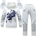 Miniatyrbillede 1 af 2: DJ elektronisk musik Marshmello sweatshirt sæt i samme stil Marshmello sæt suit+gloves 140cm