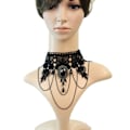Miniatyrbillede 2 af 4: Elegant Retro Prinsesse Sort Blonde Gotisk Statement Halskæde Armbånd Victorian Lolita Halskæde Vedhæng Vampire Kæde