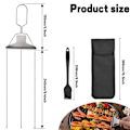 Miniatyrbild 2 av 6: 3-vägs grillspett, för utomhusgrill, 3-bent grillspett, grillspett i rostfritt stål för kött, lättanvänd slider C Set