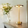 Miniatyrbild 2 av 7: Sladdlös I-formad metallisk bordslampa med touchsensor, 3 färger dimbar laddningsbar skrivbordslampa Gold+Silver 2pcs