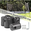 Miniatyrbild 5 av 5: Trampolinrörskåpor - Tjocka, hållbara trampolinstolpsändstycken, ersättningsskydd för platt stålplåt toppringsystem, svart,