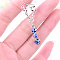 Miniatyrbild 4 av 8: Mode Vattendroppe Skruv Icke Piercad Nippelring Set Nippelring Kroppssmycken (Blå)