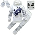 Miniatyrbillede 1 af 2: DJ elektronisk musik Marshmello sweatshirt sæt i samme stil Marshmello sæt suit+ordinary hood+gloves 160cm