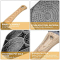 Miniatyrbild 5 av 5: Non-stick Pannkakspanna med 4 Ägghål för Induktion, Biff & Ägg-kokare