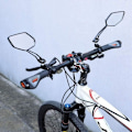 Miniatyrbillede 3 af 4: Cykelspejle, [Opgraderet Version] To stk. HD sikkerhedsglaslinse Justerbare mountainbikespejle, Justerbart glasspejl