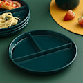 Miniatyrbillede 5 af 10: Tallerken med 3 sektioner Runde matte tallerkener i plast
