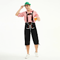 Miniatyrbillede 1 af 2: München Oktoberfest Tøj Mænds Ternet Skjorte Overalls Dragt Sceneoptræden Tøj Single red shirt M