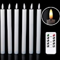 Miniatyrbilde 1 av 5: 6 stk. Jule-, Valentinsdag- og bryllupsbølgemunn fjernkontroll lang stang elektronisk stearinlys White shell 25.5 cm