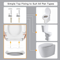 Miniatyrbillede 3 af 6: Soft Close Toiletsæde, Toiletsæde med Quick Release for Enkel Top Fixing O Form