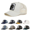 Miniatyrbillede 1 af 2: Vuxen Black Panther Mesh Cap Sommar Baseball Cap Trucker Keps-WELLNGS Häst - Vit Horse - White