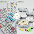 Miniatyrbild 4 av 5: 6-pack pillerburkar, pillerfodral, pillerask, metall med L, 2 fack, bärbar reseförpackning