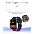 Miniatyrbillede 9 af 10: Smart Watch til mænd med pulsmåler og fitness tracker - blå-sort