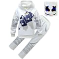 Miniatyrbillede 1 af 2: DJ elektronisk musik Marshmello sweatshirt sæt i samme stil Marshmello sæt suit+luminous hood 120cm