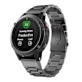 Miniatyrbild 1 av 4: För Garmin Fenix ​​​​5x rostfritt stål tre pärlor klocka YYS Svart