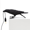 Miniatyrbillede 1 af 8: Seletti Bird Moderne Italiensk Væglampe Sort Hvid Resin Ligh-WELLNGS sort siddende
