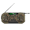 Miniatyrbild 1 av 3: Multifunktionell nödradio för katastrofberedskap - Utomhuscamping, handvevad solcellsladdning, kort Bluetooth-radio - Djungelkamouflage Jungle camouflage 5000mah