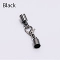 Miniatyrbillede 2 af 3: Læder snor Hummerlås Kroge Endespids Smykker Armbånd Lav Fund 20stk Sort Black 3mm