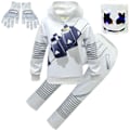 Miniatyrbillede 1 af 2: DJ elektronisk musik Marshmello sweatshirt sæt i samme stil Marshmello sæt suit+luminous hood+gloves 160cm
