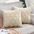 2 Mjuk Beige 45x45cm Kuddfodral med Triangelmönster - Set om 2 för Vardagsrum och Sovrum