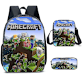 Miniatyrbild 3 av 7: Minecraft skolväskor för grundskolan och gymnasiet Minecraft Game Peripheral ryggsäck i tre set K