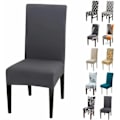 Miniatyrbild 1 av 9: Set med 6 Universal Stretch Stolöverdrag - Modern - Grå