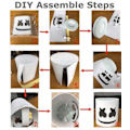 Miniatyrbilde 2 av 2: Marshmallow DJ hodedeksel LED lysende eva hodedeksel maske LED color light model