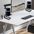 Miniatyrbilde 1 av 7: Studiomonitorstativ, 2-pakning høyttalerstativ for skrivebord eller bokhylle, stabile høyttalerstativ for hjemmestudio eller kontor