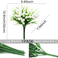 Miniatyrbild 1 av 7: 4 st utomhus konstgjorda falska blommor buskar Uv-resistenta växter vit