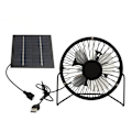 Miniatyrbild 1 av 8: Solpaneldriven fläkt 5W USB 360 graders justerbar solpanel växthusfläkt för utomhus hönshus hundhus
