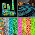 Miniatyrbild 6 av 6: 50 st Utomhus självlysande stenar lyser i mörkret trädgårdsstenar - Perfekt Multicolor
