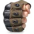 Miniatyrbillede 4 af 8: Knuckle Protective Åndbare Letvægts Militær Udendørs Handsker til Skydning Jagt Motorcykel Klatring Taktiske Fingerløse Motorcykel Handsker