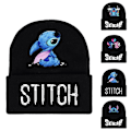 Miniatyrbillede 1 af 2: Unisex Lilo Stitch seriefigur trykt strikket hue Vinter varm cap gave D