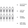 Miniatyrbillede 6 af 6: G4 halogenlamper 10W 12V - Varmhvid - 10 stk. 10W 10W 10pcs