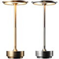 Miniatyrbild 1 av 7: Sladdlös I-formad metallisk bordslampa med touchsensor, 3 färger dimbar laddningsbar skrivbordslampa Gold+Silver 2pcs