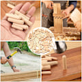 Miniatyrbild 5 av 5: 90 Delar Träpluggar Sortiment, Avsmalnande Räfflade Träpluggar M6 M8 M10 för Fräsning, Spårning, Hantverk, DIY, Träbearbetning, Snickeriarbete