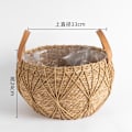 Miniatyrbild 11 av 11: Halmplanta extra stor extra stor krukväxt blomkorg växtkorg vävd golv inomhus bonsai White fishing net with bulging belly large