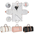 Miniatyrbilde 3 av 5: Bæreveske for klær, stor PU-skinn duffelbag for kvinner, vanntett klespose XC hvit White