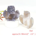 Miniatyrbilde 1 av 8: Svanörn Huvud Fisk Ugle Pingvin Statue Natursten Grå Agat Geode Healing Krystallskjæring Dyrefigurer Håndverk Hjemmeinnredning Ugle 5stk Owl 5pcs