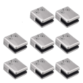 Miniatyrbillede 1 af 4: Glasclips, 8-pak rustfrit stål firkantet clips 6-8 mm glasclips klemmemontering flad bagside