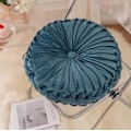Miniatyrbillede 11 af 11: Ins græskar pude rund pude siddepude talje pude stue sofa homestay plisseret hjul futon pude Dark green 35*35cm