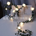 Miniatyrbilde 5 av 11: Rose rotting lysstreng LED skum liten hvit blomst rotting lysstreng bryllup innendørs balkong dekorativt lys White flowers and vines 3m 20LED (usb)