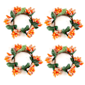 Miniatyrbilde 1 av 2: Blomsterkrans Serviettringsholder, Høst Serviettringer (4 stk)