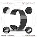 Miniatyrbillede 3 af 7: Nye 18mm 20mm 22mm remme til Garmin Venu 2S armbånd Vivoactive 3 4S 4 Forerunner 245 645 Galaxy Watch 4 Classic 42 46mm Sort Metal 22mm