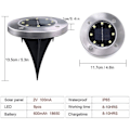 Miniatyrbild 2 av 11: Utomhus solcellsdrivna marklampor 8 LED solcells trädgårds marklampor utomhus golvlampor trädgårdslampor Ip65 (8 varmvita)-WELLNGS