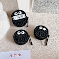 Miniatyrbild 2 av 8: Små ögon kex case case för airpods pro2 apple bluetooth trådlöst case 1/2/3 generations case Black biscuit earphone sleeves hook